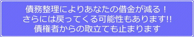 債務整理によりあなたの借金が減る！さらには戻ってくる可能性もあります！！